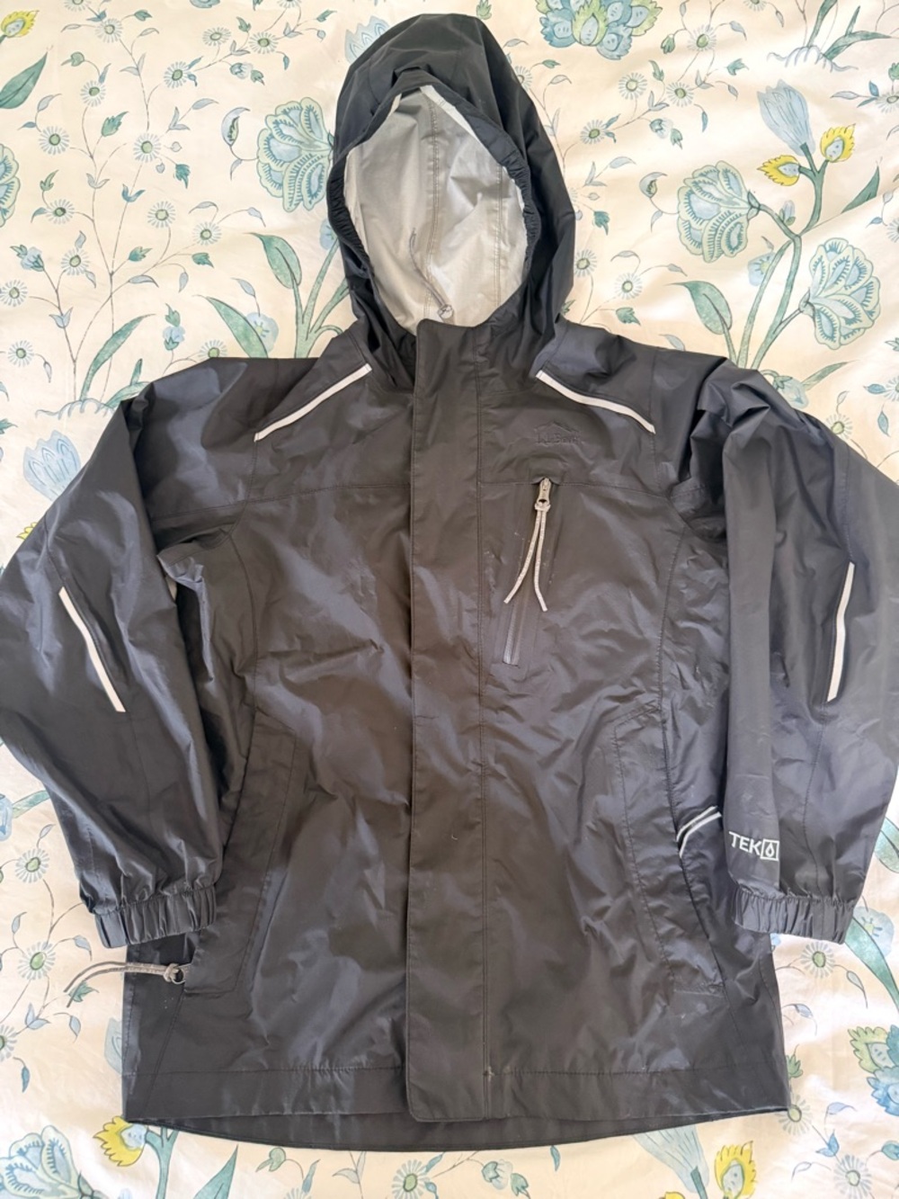 LL Bean Kids Trail Model Rain Coat- Black